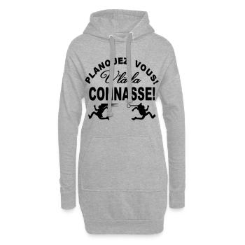Planquez vous voilà la Chiante Cadeau Humour - Sweat-shirt à capuche long Femme - gris chiné - Devant