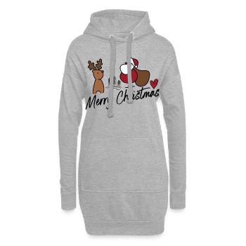Noël - Sweat-shirt à capuche long Femme - gris chiné - Devant