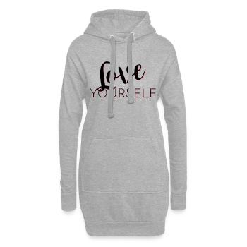 Love Yourself -Schriftzug Pascal Voggenhuber - Hoodie-Kleid - Grau meliert - Vorne