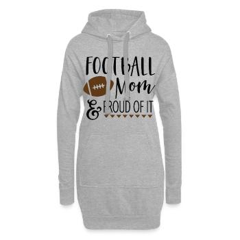 Football MOM & fier de lui - Sweat-shirt à capuche long Femme - gris chiné - Devant