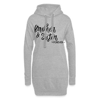 frère et soeur - Sweat-shirt à capuche long Femme - gris chiné - Devant