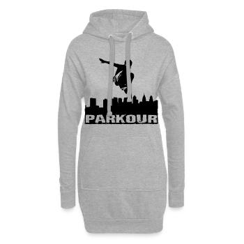 Parkour - Sweat-shirt à capuche long Femme - gris chiné - Devant