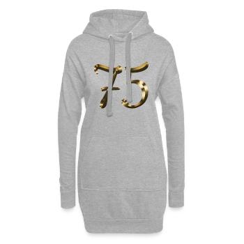 75e anniversaire 75 ans d'or 75e anniversaire - Sweat-shirt à capuche long Femme - gris chiné - Devant