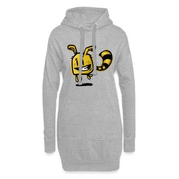 gelber Verrückter - Hoodie-Kleid - Grau meliert - Vorne
