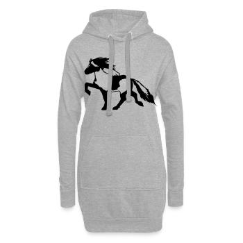 Cheval islandais tick 7, Pinto équitation islandaise - Sweat-shirt à capuche long Femme - gris chiné - Devant