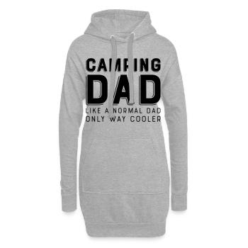 camping papa - Sweat-shirt à capuche long Femme - gris chiné - Devant