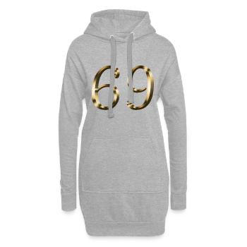 69 ans 69 ans or 69e anniversaire cadeau - Sweat-shirt à capuche long Femme - gris chiné - Devant