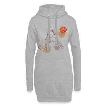 basket- - Sweat-shirt à capuche long Femme - gris chiné - Devant