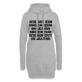 Ingenieur Ich bin gut in Mathe Geschenk - Hoodie-Kleid - Grau meliert - Vorne