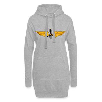Pilotes militaires - Sweat-shirt à capuche long Femme - gris chiné - Devant