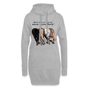 Beste Seite zeigen! - Hoodie-Kleid - Grau meliert - Vorne