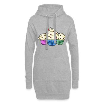 Muffin - Sweat-shirt à capuche long Femme - gris chiné - Devant