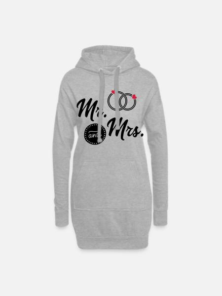 Hochzeit - Hoodie-Kleid - Grau meliert