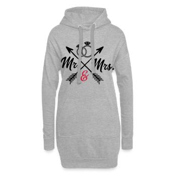 Mr. And Mrs. - Hoodie-Kleid - Grau meliert - Vorne