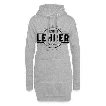 Bester Lehrer der Welt - Geschenk für Lehrer - Hoodie-Kleid - Grau meliert - Vorne