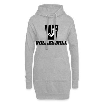 Volley-ball - Sweat-shirt à capuche long Femme - gris chiné - Devant