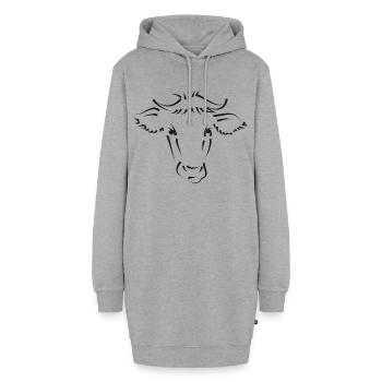 Vache Vaches - Sweat-shirt à capuche long Femme - gris chiné - Devant