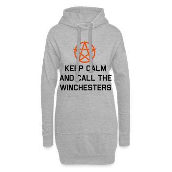 Bleib ruhig und ruf die Winchesters an - Hoodie-Kleid - Grau meliert - Vorne