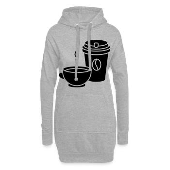 Café - Sweat-shirt à capuche long Femme - gris chiné - Devant