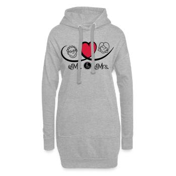 Mr and Mrs - Hoodie-Kleid - Grau meliert - Vorne