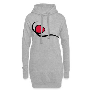 Herz - Hoodie-Kleid - Grau meliert - Vorne