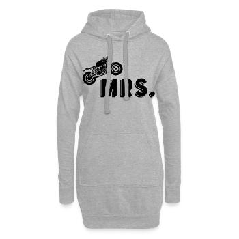 Frauen die Motorrad fahren - Hoodie-Kleid - Grau meliert - Vorne