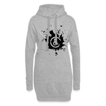 Bild Rollstuhl Behinderte Farbspritzer * - Hoodie-Kleid - Grau meliert - Vorne