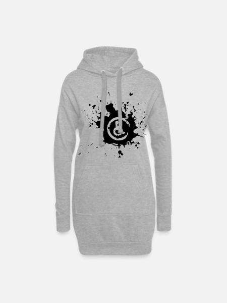 Bild Rollstuhl Behinderte Farbspritzer * - Hoodie-Kleid - Grau meliert