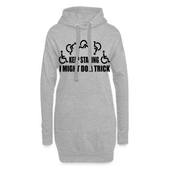 Starr weiter, dann mache ich einen Rollstuhltrick # - Hoodie-Kleid - Grau meliert - Vorne