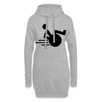 Wheelie avec fauteuil roulant représente l’agilité * - Sweat-shirt à capuche long Femme - gris chiné - Devant