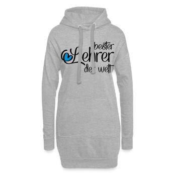 Lustiger Lehrer - Hoodie-Kleid - Grau meliert - Vorne