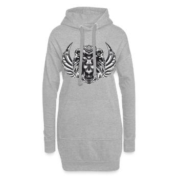Majestic Lion - Hoodie-Kleid - Grau meliert - Vorne