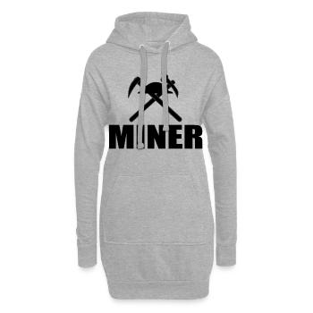 Mineur - Sweat-shirt à capuche long Femme - gris chiné - Devant
