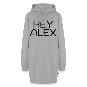 Hey Alex - Minimal Name Typography Design - Hoodie-Kleid - Grau meliert - Vorne