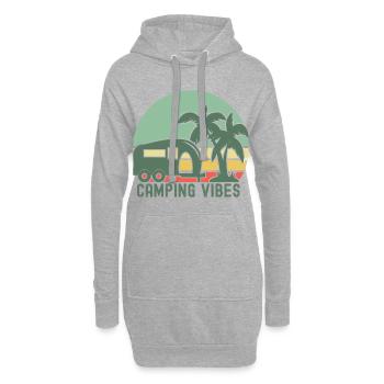 Retro Camping Vibes Illustration - Hoodie-Kleid - Grau meliert - Vorne