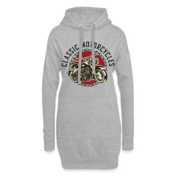 moto rétro Cafe Racer moto classique inde - Sweat-shirt à capuche long Femme - gris chiné - Devant