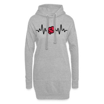 Boxe - Sweat-shirt à capuche long Femme - gris chiné - Devant
