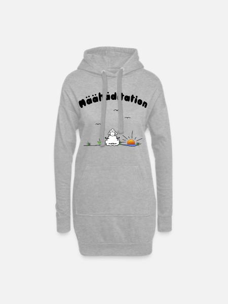 Meditation - Hoodie-Kleid - Grau meliert