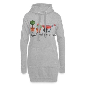 Lust auf Garten - Hoodie-Kleid - Grau meliert - Vorne