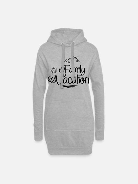 Vacances en famille - Sweat-shirt à capuche long Femme - gris chiné