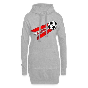 Football Fans Autriche - Sweat-shirt à capuche long Femme - gris chiné - Devant