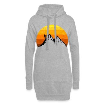 Vélo de course, Montagne, Coucher de soleil, Vélo, Randonnée en montagne - Sweat-shirt à capuche long Femme - gris chiné - Devant