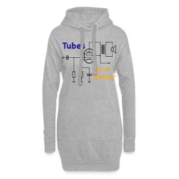 Tubes do it better, sombre - Sweat-shirt à capuche long Femme - gris chiné - Devant