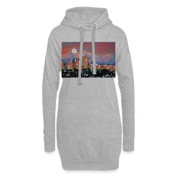 LA Moonrise - Sweat-shirt à capuche long Femme - gris chiné - Devant