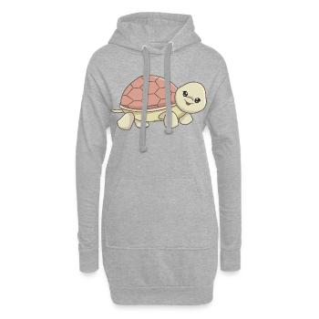 Illustration mignonne de tortue en dessin animé - Sweat-shirt à capuche long Femme - gris chiné - Devant