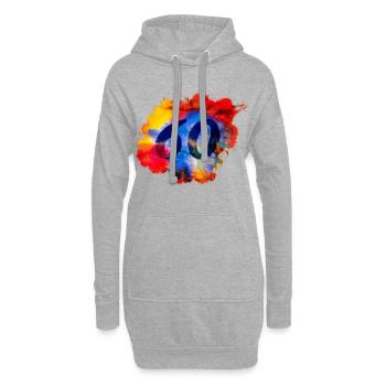 60e anniversaire - Aquarelle - Sweat-shirt à capuche long Femme - gris chiné - Devant