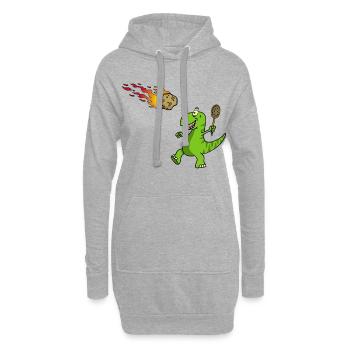 Dinosaurier Tennisspieler - Hoodie-Kleid - Grau meliert - Vorne