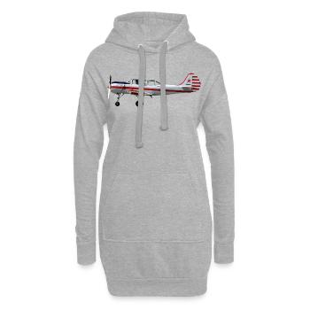 Yak-52 - Sweat-shirt à capuche long Femme - gris chiné - Devant