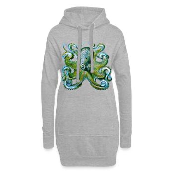 oktopus tintenfisch tattoo tentakel ungeheuer angs - Hoodie-Kleid - Grau meliert - Vorne