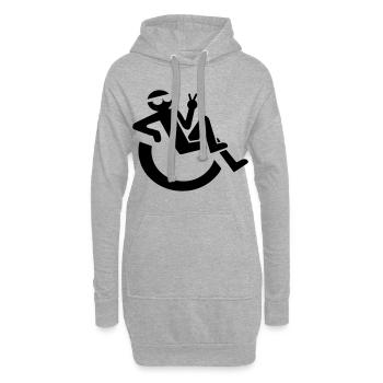 Entspannt fröhlich Rollstuhlfahrer Symbol * - Hoodie-Kleid - Grau meliert - Vorne